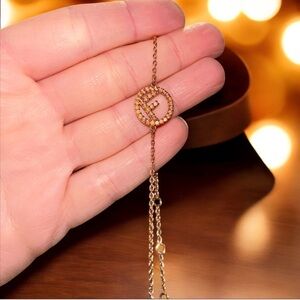 Fendi Rose Gold Bracelet Fendi F is Rhinestone Bracelet